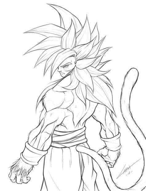 Goku SSJ4 Lineart By LuisLarm On DeviantArt