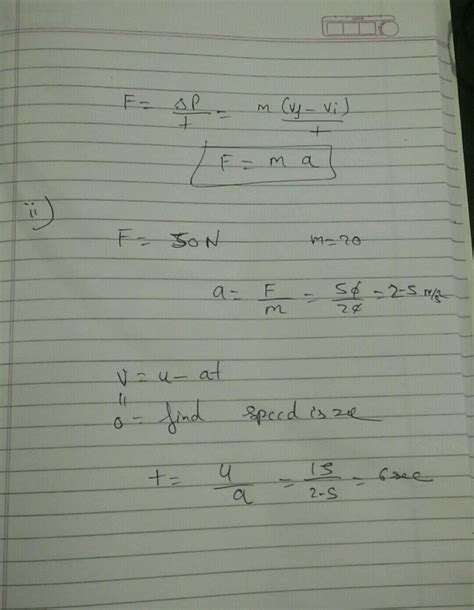 A Constant Retarding Force Of 50 N Is Applied To A Body Of Mass 20 Kg