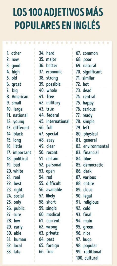 Lista De Palabras En Ingles Traducidas Al Español Mayoría Lista