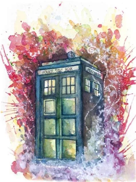 Tardis Watercolor Https Etsy Shop Amyoliviadesigns Tardis