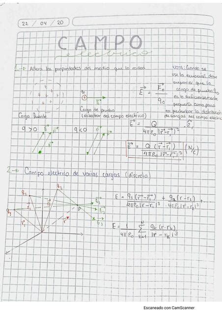 Campo El Ctrico Y Ejercicios Resueltos Tips Study Ad Udocz