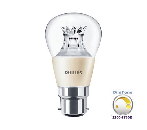 4 Left PHILIPS MASTER LEDlustre DT 6 40W B22 P48 CL DimTone 470lm