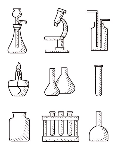 Gambar Desain Elemen Dari Alat Penelitian Ilmu Kimia Dan Teknologi