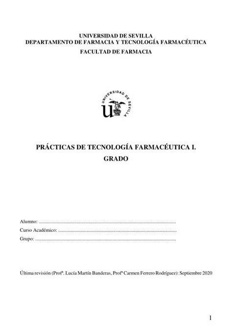 PDF PRÁCTICAS DE TECNOLOGÍA FARMACÉUTICA I GRADO DOKUMEN TIPS