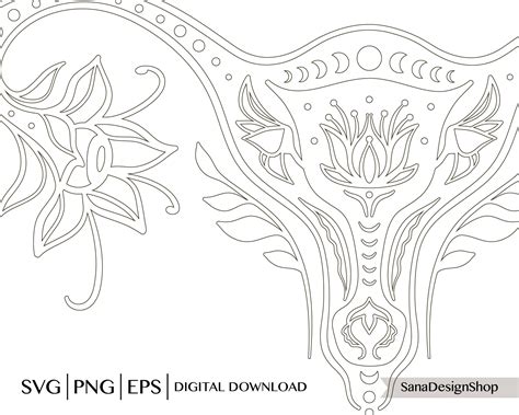 Uterus With Flowers Floral Uterus Svg Floral Vagina Clipart Etsy Canada
