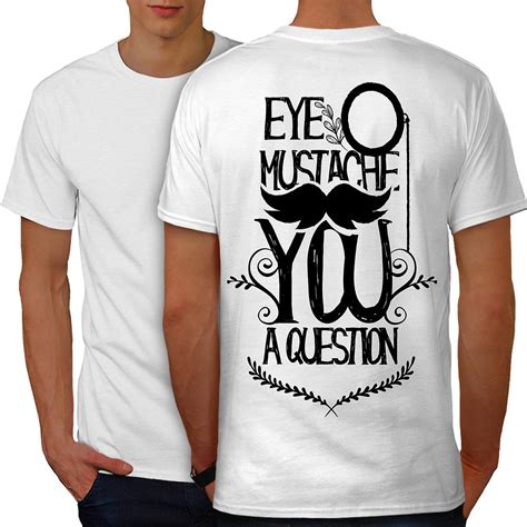 Must Ask Question Men Whitet Shirt Back Wellcoda Fruugo Us