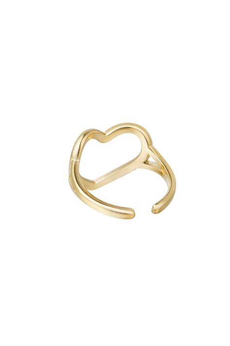 Gold Open Heart Ring Hello My Love