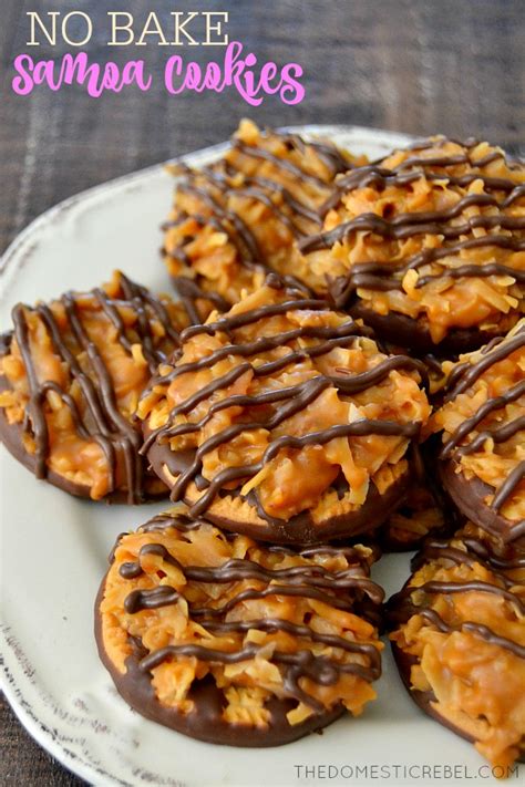 No Bake Samoa Cookies Girl Scout Copycat The Domestic Rebel