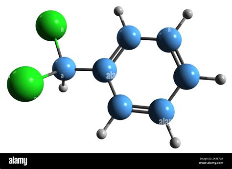 D Image Of Benzal Chloride Skeletal Formula Molecular Chemical