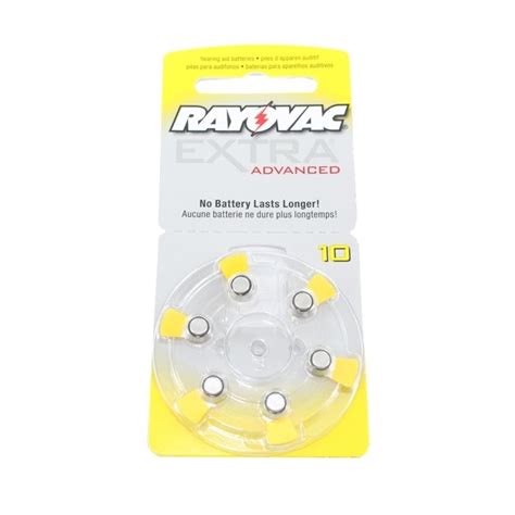 Rayovac 10 Zinc Air Hearing Aid Batteries 75mAh 6 Piece Retail