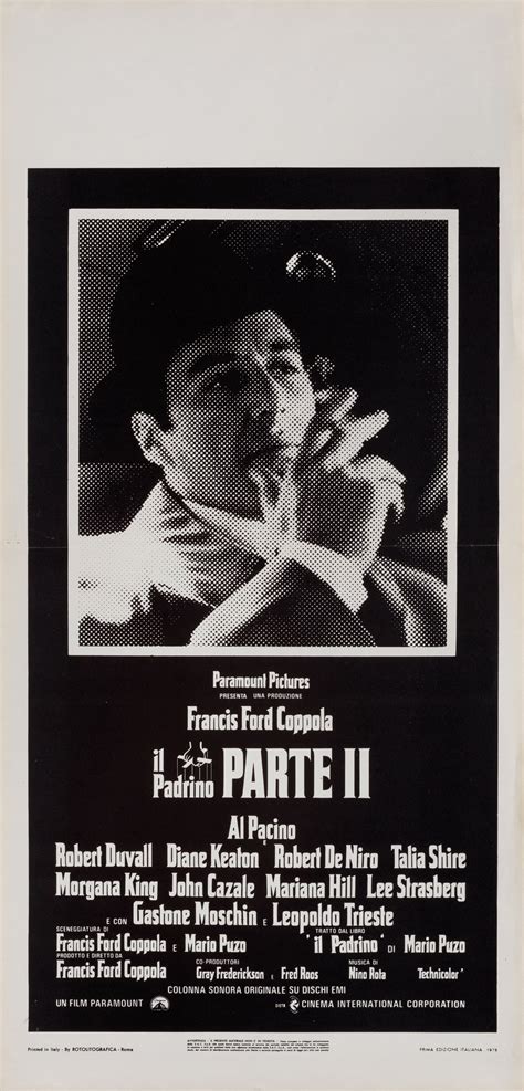 The Godfather Part II Original 1975 Italian Locandina Movie Poster