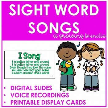 Sight Word Songs @daysinkinder by daysinkinder | TPT