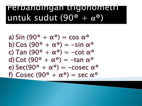 Perbandingan Trigonometri Sudut Sudut Berelasi Belajar Bersama - Riset