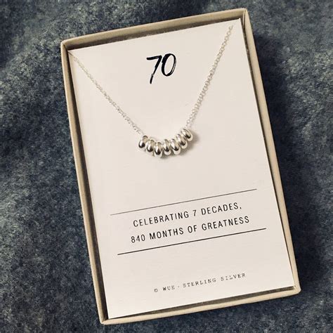 70th Birthday T Silver Necklace By Wue