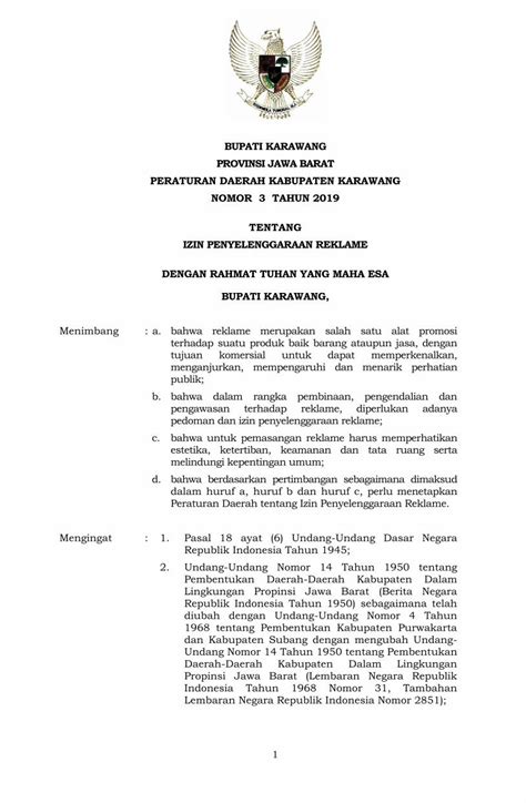 PDF BUPATI KARAWANG PROVINSI JAWA BARAT PERATURAN PROVINSI JAWA