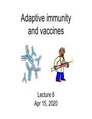 S Mb Lecture Pdf Adaptive Immunity And Vaccines Lecture