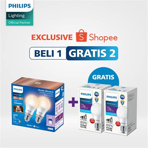 Jual Philips Lampu Smart Wifi Led Multipack W Tunable White Gratis