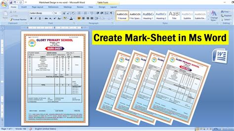 How To Create Marksheet In Microsoft Office Word Ms Word Tutorial