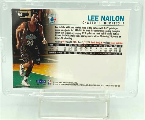 Vintage Fleer Tradition Rookie Lee Nailon Rc Collegiate