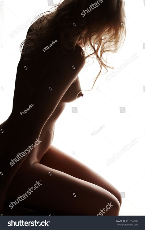 Silhouette Nude Sexy Female On White Stock Photo Shutterstock