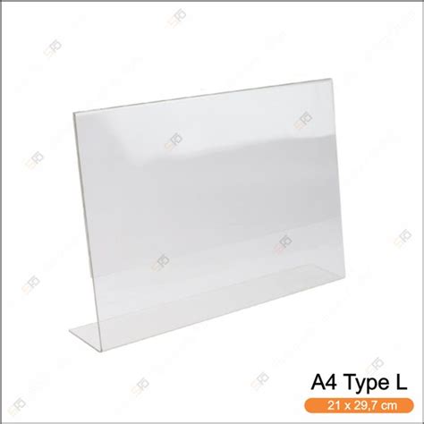 Jual Tempat Brosur Akrilik A4 Landscape Tipe L Tent Card Holder