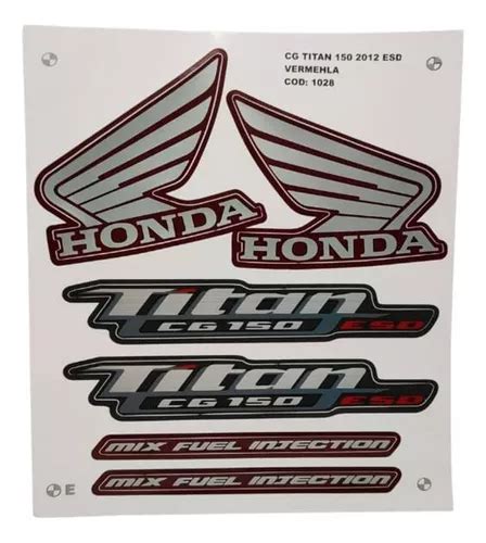 Kit Adesivos Honda Cg Titan Esd Vermelha Mercadolivre