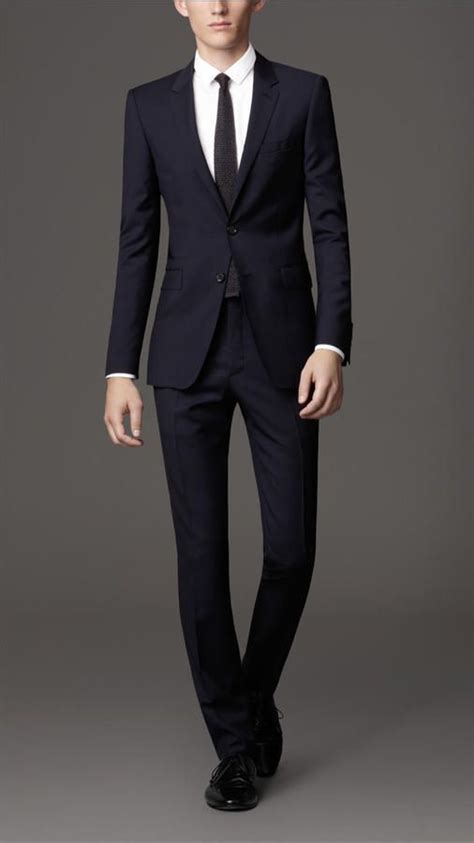 Burberry Slim Fit Virgin Wool Suit Shopstyle Wedding Suits Men Blue