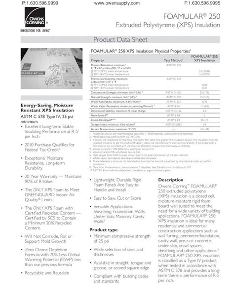 Pdf Extruded Polystyrene Xps Insulation Product Data Pdfdatafoamular