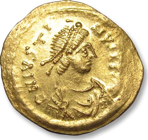 BYZANTINE EMPIRE AV Gold Tremissis 565 578 A D Justin II Justinus II