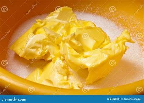 Baking Ingredients, Margarine and Sugar Stock Image - Image of mixing ...