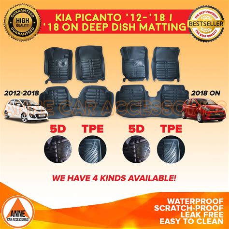 D Tpe Car Deep Dish Matting For Kia Picanto Oem Rubber