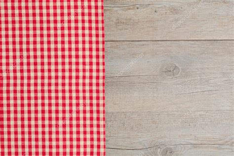 Table With Red Checked Tablecloth Stock Photo By Maglara