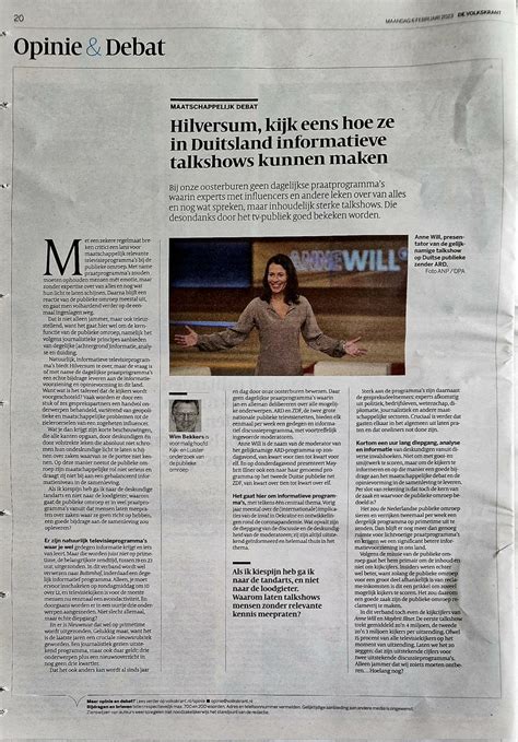 Elsschot On Twitter Eens Met Wim Bekkers In De Volkskrant