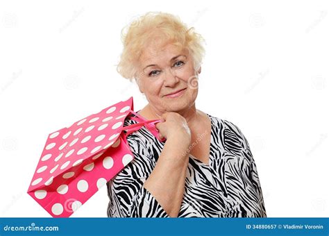 la mujer mayor   paquete imagen de archivo imagen de adulto