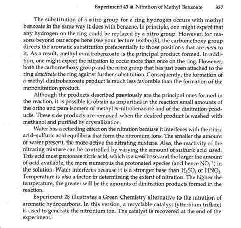 Solved H H Experiment Nitration Of Methyl Chegg