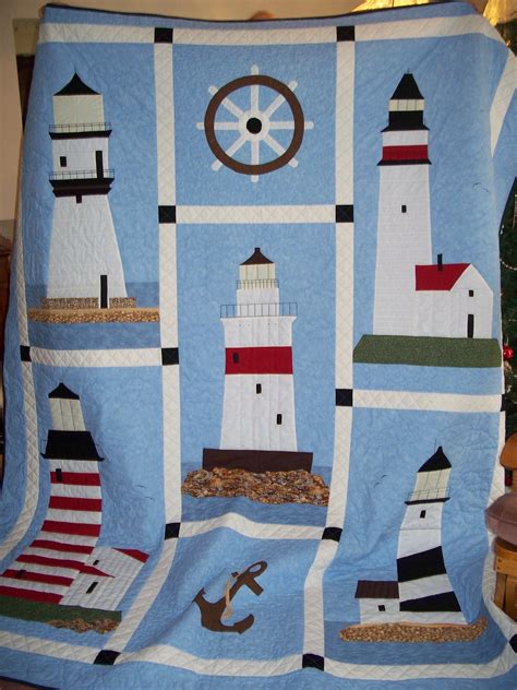 Pin By Joyce Howell On Quilts Nautical Quilt Lighthouse Quilt Boat