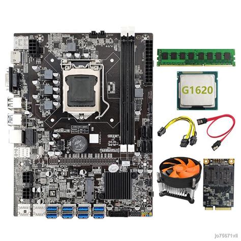 คอมพวเตอร B75 BTC Mining Motherboard LGA1155 8GPU USB3 0 To PCIE