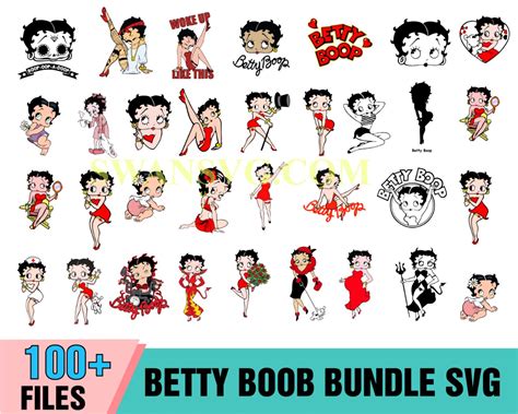 100 Betty Boop Bundle Svg Cartoon Bundle Svg Movie Characters Swansvg