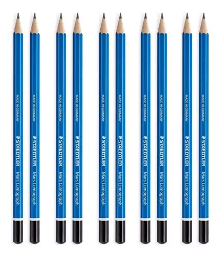 10 Lapiz Negro Staedtler Lumograph Mars Azul Grafito Dibujo