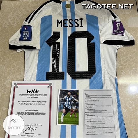 lionel messi argentina signed jersey world cup  tagotee
