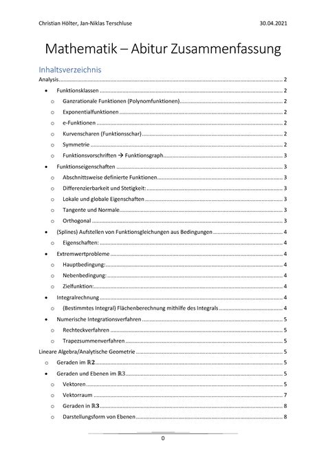 Abitur Mathematik Zusammenfassung Mathematik Abitur Zusammenfassung