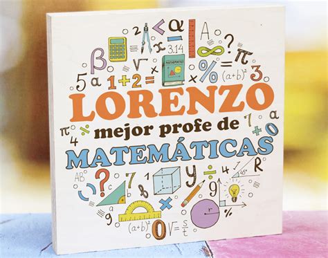 Tabla de madera Mejor profe de matemáticas