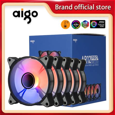 Aigo Ar Pro Computer Case Fan Ventoinha Pc Mm Rgb Fan Pin Pwm Cpu