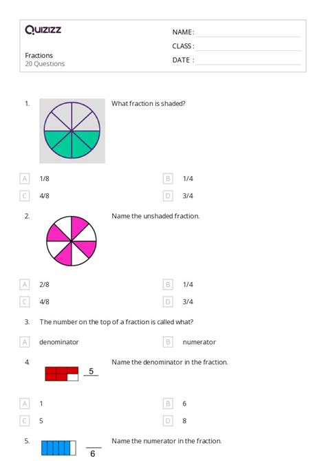 50 Fractions Worksheets On Quizizz Free And Printable