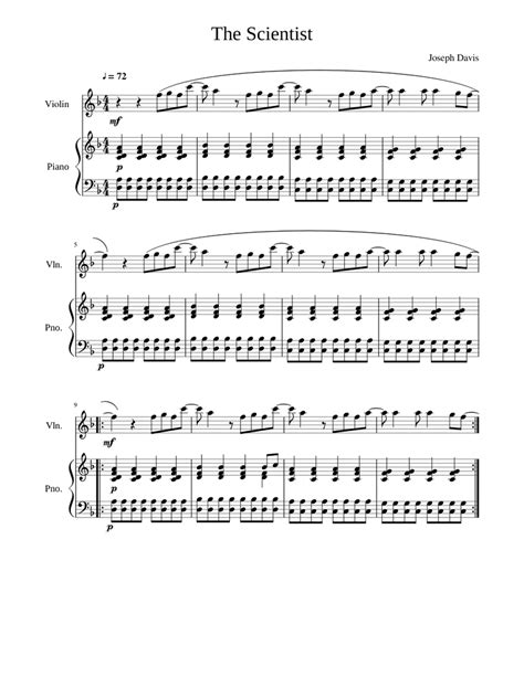 (PT) Coldplay - The Scientist Sheet music for Violin, Piano | Download ...