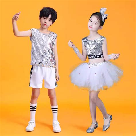 Children Toddlers silver sequin tutu skirts ballet jazz dance dress ...