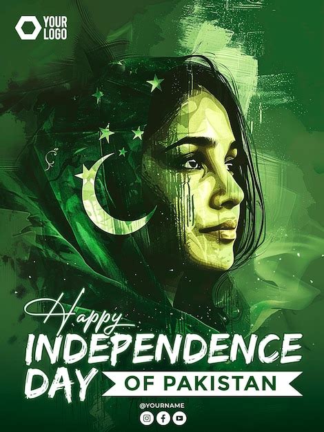 Pakistan Independence Day Greeting Poster Celebration Premium Ai