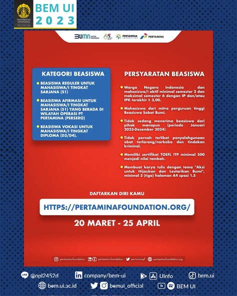 Adkesma Bem Ui On Twitter Periode Pendaftaran Beasiswa Dibuka