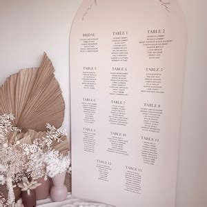 Arch Seating Chart Find Your Seat Wooden Wedding Guest Seating Plan