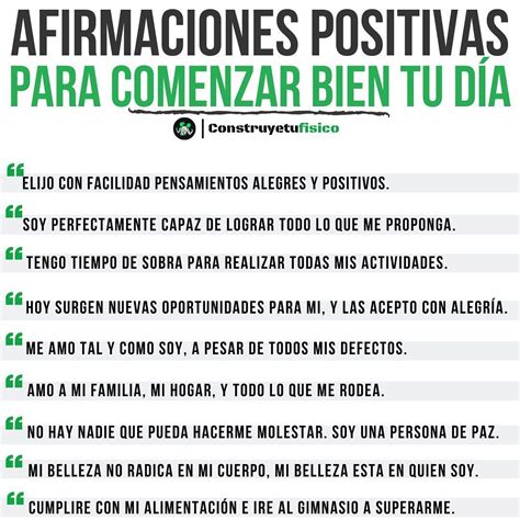 Construyetufisico On Instagram Afirmaciones Positivas Para Comenzar